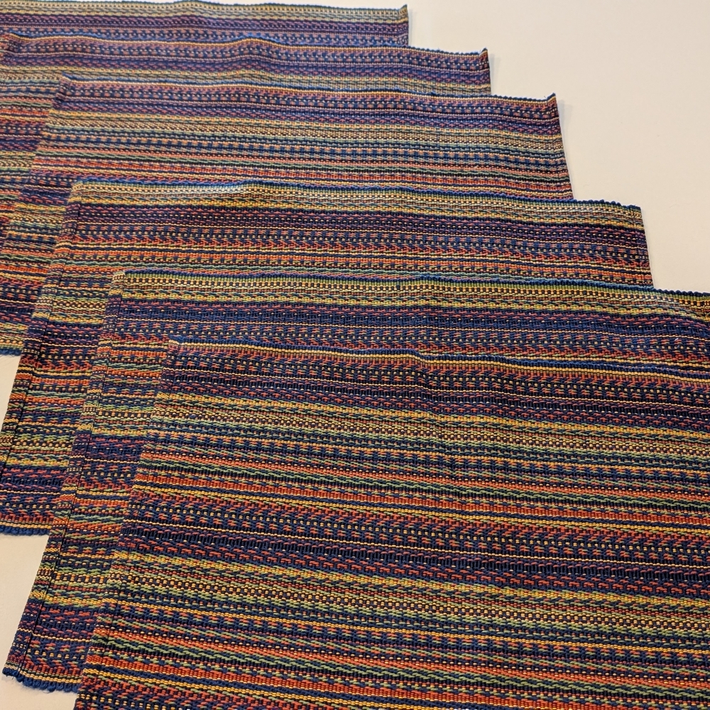 6 Colorful Striped Frabric Placemats